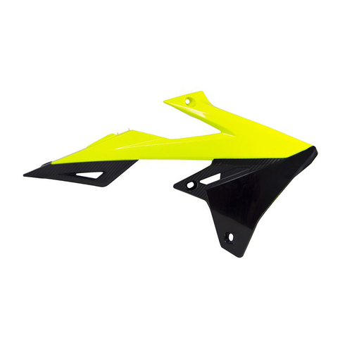 Suzuki RM-Z250 2019-2020 Rtech Neon Yellow/Black Radiator Shrouds Pair