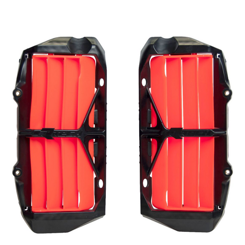KTM 150 EXC TPI 2020-2024 Rtech Neon Orange Oversized Radiator Fins Pair Louvres
