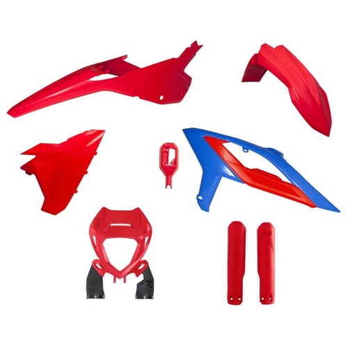 Beta RR 125 2T RACING 2023-2024 Rtech Red Blue Plastics Kit Inc Fenders & Shrouds