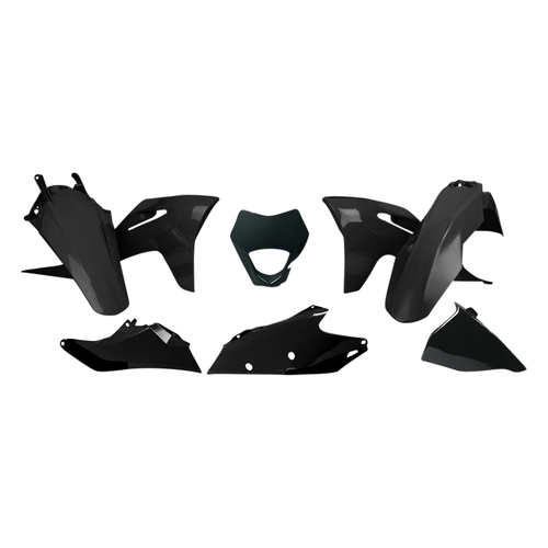 Gas Gas EC250 2021-2023 Rtech Black Plastics Kit Inc Fenders & Shrouds