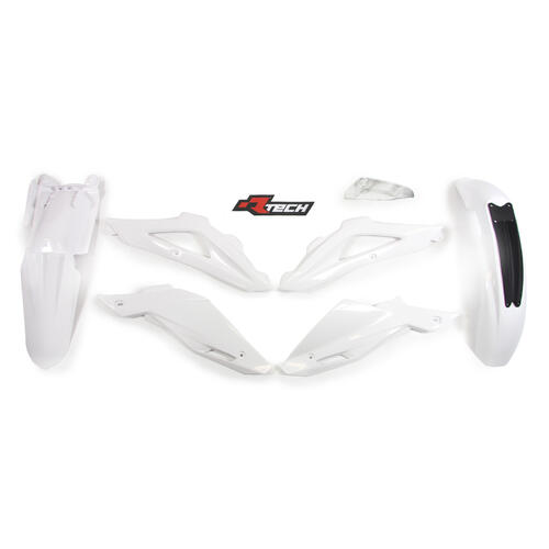 Husqvarna TE250 2008-2009 Rtech White Plastics Kit Inc Fenders & Shrouds