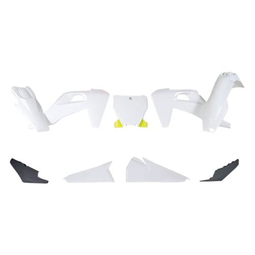 Husqvarna TX300i 2020 Rtech White Yellow Plastics Kit Inc Fenders & Shrouds