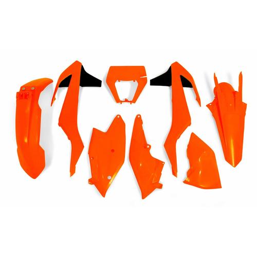 KTM 125 XC-W 2017-2019 Rtech Neon Orange Plastics Kit With Headlight Surround 