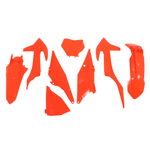 KTM 350 XC-F Factory Ed 2022 Rtech Neon Orange Plastics Kit Inc Fenders & Shrouds