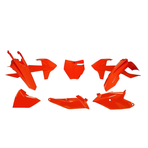 KTM 85 SX 2018-2024 Rtech Orange Plastics Kit Inc Fenders & Shrouds