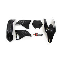 KTM 200 EXC 2008-2011 Rtech Black Plastics Kit Inc Fenders & Shrouds