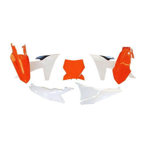 KTM 350 XC-F 2023-2024 Rtech Orange White OEM Plastics Kit Inc Fenders & Shrouds