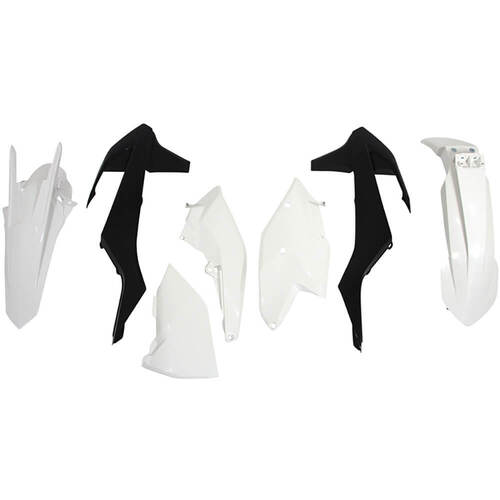 KTM 300 EXC TPI 2019 Rtech White Black Plastics Kit EXCl Headlight Surround