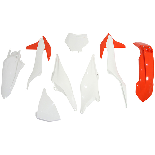KTM 300 XC TPI 2022 Rtech Orange White Plastics Kit Inc Fenders & Shrouds