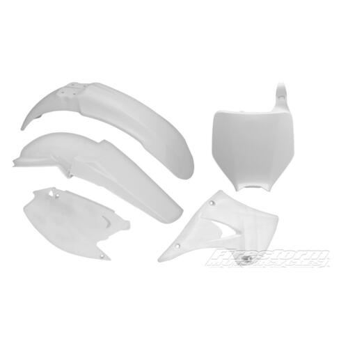 Kawasaki KX125 2003 Rtech White Plastics Kit Inc Fenders & Shrouds