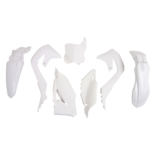 Kawasaki KX250F 2021-2024 Rtech White Plastics Kit Inc Fenders & Shrouds