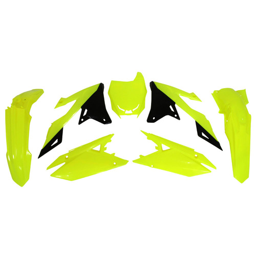 For Suzuki RM-Z250 2019-2024 Rtech Neon Yellow Plastics Kit Inc Fenders & Shrouds