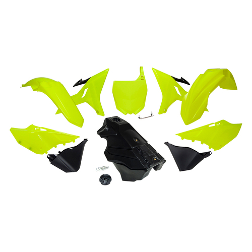 Yamaha WR250 2016-2022 Rtech Yellow Revolution Plastics Kit Inc Fenders & Shrouds