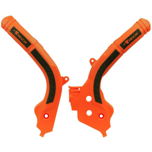 KTM 125 XC-W 2017-2019 Rtech Frame Guard Orange/Black Plastic
