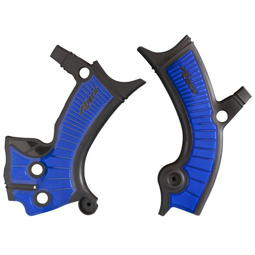 Yamaha WR450F 2019-2021 Rtech Frame Guards Black Blue Plastic