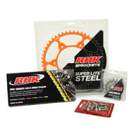 KTM 250 EXC 1996-2020 15T/49T RHK X-Ring Chain & Orange Steel Sprocket Kit 