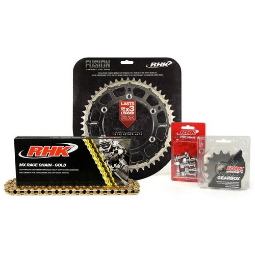 For Suzuki RM250 1982-2012 13T/52T RHK MX Chain & Black Fusion Sprocket Kit 