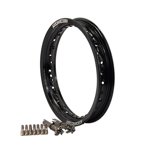 Yamaha PW80 1983-2012 Axiom Aluminium Rim & Spoke Kit Black Rear 12"