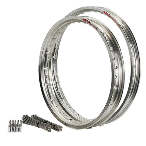 Husaberg FE550S 2004-2005 21/18 OEM Front Or Rear Silver DID MX Rim & Bulldog Spoke Set