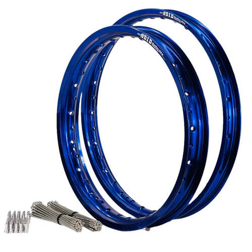 Husaberg FE450S 2004-2007 21/18 OEM Front Or Rear Blue DID MX Rim & Bulldog Spoke Set