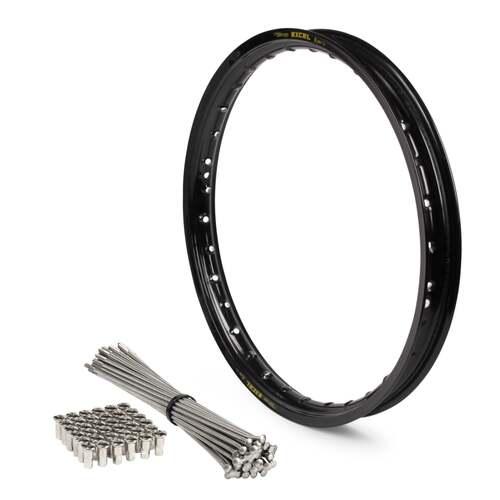 Yamaha WR400F 2002-2002 18" OEM MX Rear Black Excel Rim & SS Bulldog Spoke Set