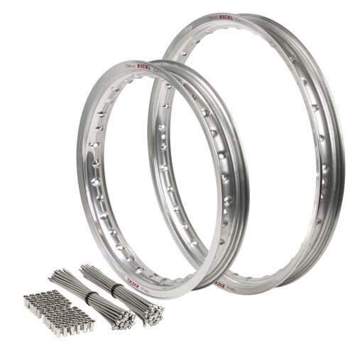 Husaberg FE650E 2005-2008 21/18 OEM MX Front Or Rear Silver Excel Rim & SS Bulldog Spoke Set