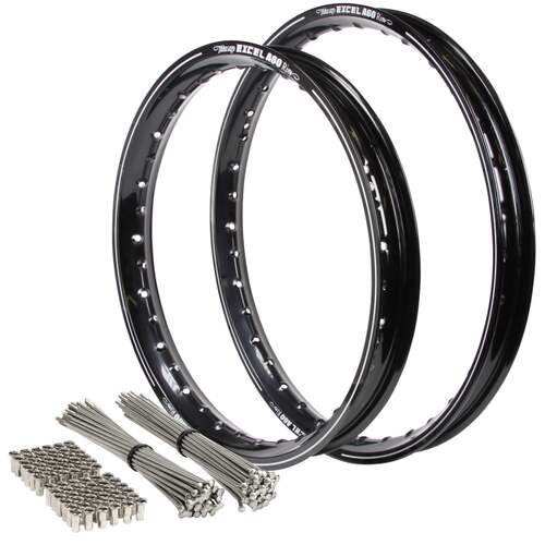 Husaberg FE650E 2005-2008 21/18 OEM MX Front Or Rear Black A60 Excel Rim & SS Bulldog Spoke Set