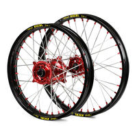 Honda CRF250R 2004-2013 21/19 Wheel Set Pair Black Excel Rim Red SM Pro Hub 