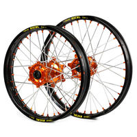 KTM 400 EXC 2009-2011 21/18 Wheel Set Pair Black Excel RimOrange SM Pro Hub 