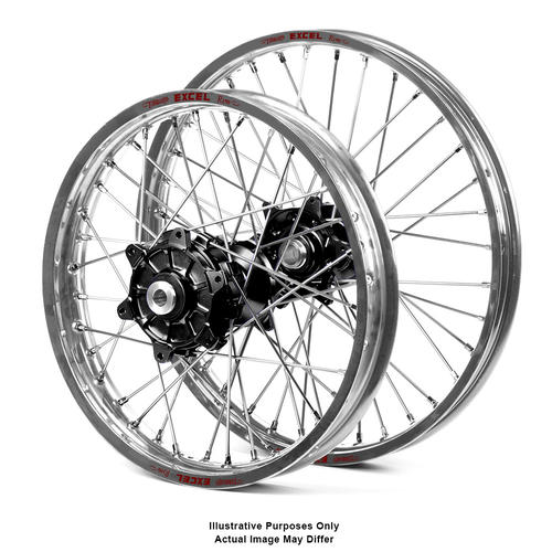 BMW F800 GS 2006-2018 Wheel Set Silver Excel Rims / Black SM Pro Hubs 21x1.85 / 17x4.25 