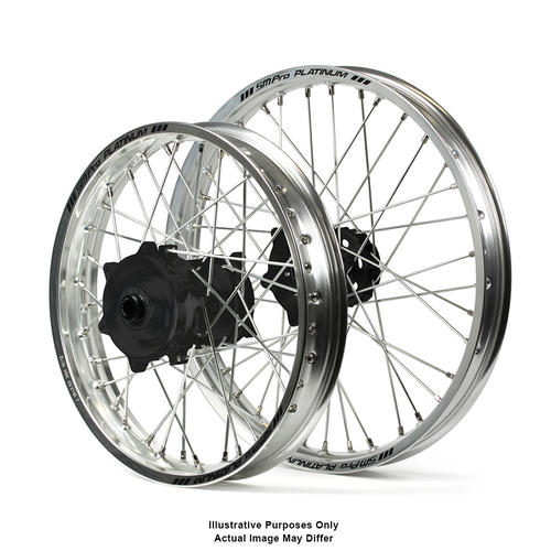 Fits Suzuki DR650 1996-2021 Cush Drive Wheel Set SM Pro Silver Rims / Black Hubs 21x1.85 / 18x2.50 