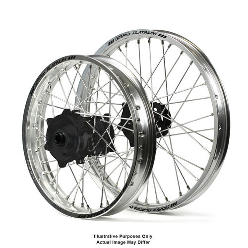 Fits Suzuki DR650 1996-2021 Cush Drive Wheel Set SM Pro Silver Rims / Black Hubs 21x1.85 / 18x2.50