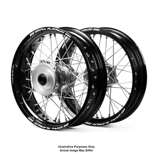 Fits Suzuki DR650 1996-2021 Cush Drive Wheel Set SM Pro Black Rims / Silver Hubs 21x1.85 / 17x2.50 OEM Size