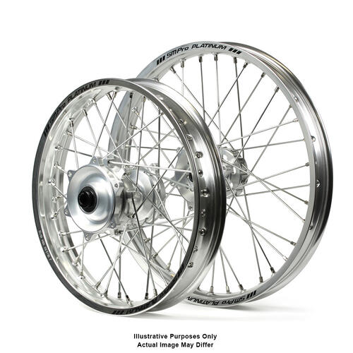 Fits Suzuki DR650 1996-2021 Cush Drive Wheel Set SM Pro Silver Rims / Silver Hubs 21x1.85 / 17x2.50 OEM Size