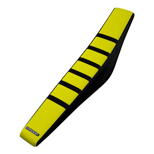 For Suzuki RM250 1989-1992 Strike Gripper Ribbed Seat Cover Black-Yellow-Black