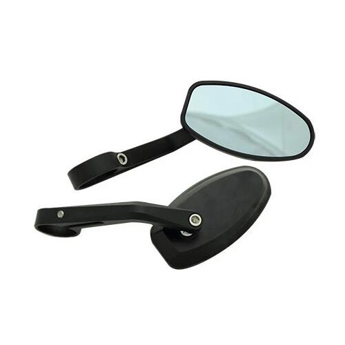 Tarmac Bar End Mirrors Speed Racer Black Universal