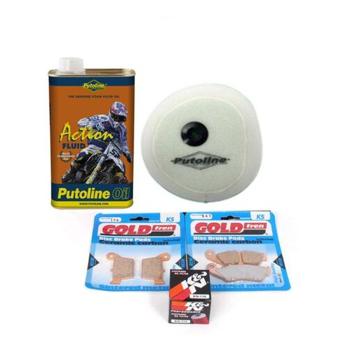 Kawasaki KLX110 2010-2020 Brake Pads Oil Air Filter Service Kit
