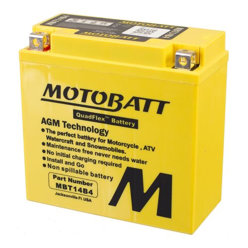 Yamaha Fjr1300Ae 2015 Motobatt Quadflex 12V Battery High Performance 