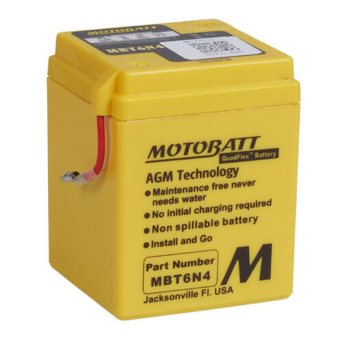 Kawasaki KV100 1980-1988 Motobatt Quadflex AGM 6V Battery High Performance