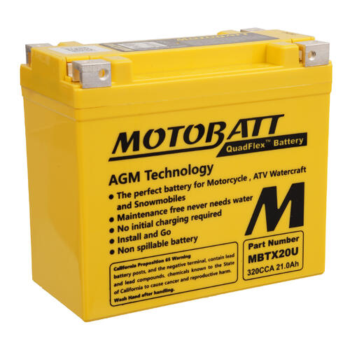 Yamaha XVS1300 V Star 2007-2013 Motobatt Quadflex AGM Battery