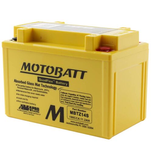 Kawasaki ER6F ABS 2015 Motobatt Quadflex 12V Battery High Performance 
