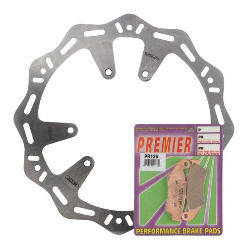 Honda CRF450R 2002-2014 MTX Hornet Brake Disc & Pads Front Service Kit 