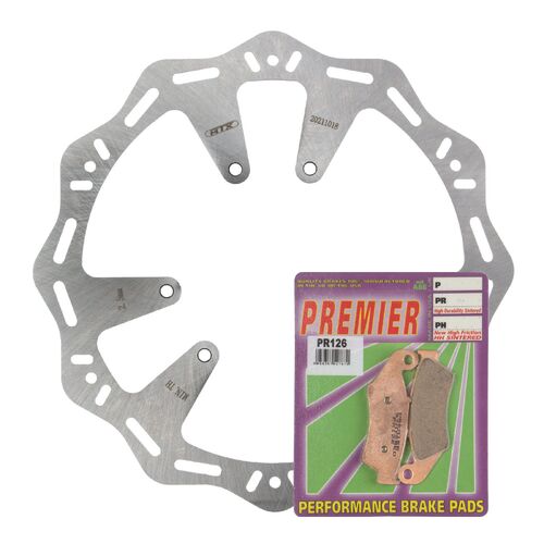 Honda CRF450R 2015-2021 MTX Hornet Brake Disc & Pads Front Service Kit 