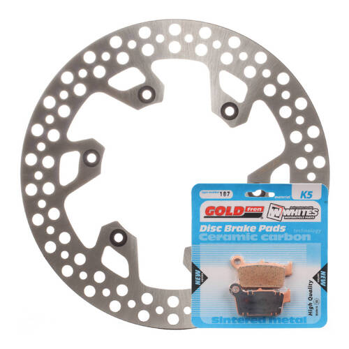 Yamaha YZ125 2003-2020 MTX Rear Brake Disc Rotor & Pads Set Direct Replacement