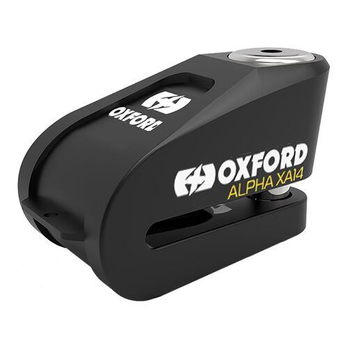 Oxford Alpha XA14 Alarmed Motorcycle Disc Lock Black 14mm Pin