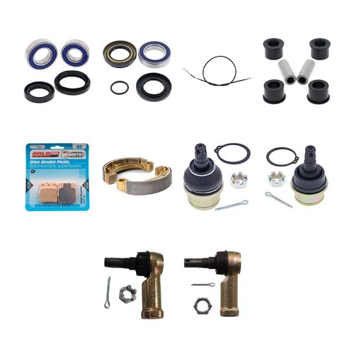 Honda TRX420TM 2WD Rancher 2007-2013 Whites BeaRings Cables Brake Pads ATV Service Kit