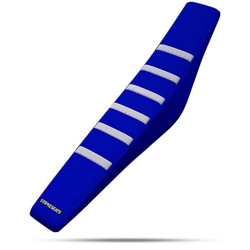 Yamaha YZ65 2018-2022 Strike Gripper Ribbed Seat Cover White-Blue-Blue