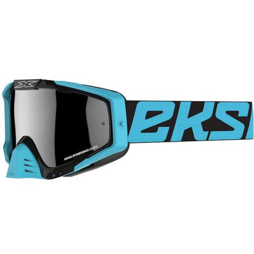 Eks Brand MX Goggles Gox Eks-S Black Ice Blue Tint Lense