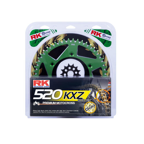 Kawasaki KX450F 2006-2025 RK Non O-Ring Chain & Green Alloy Sprocket Kit 13/48
