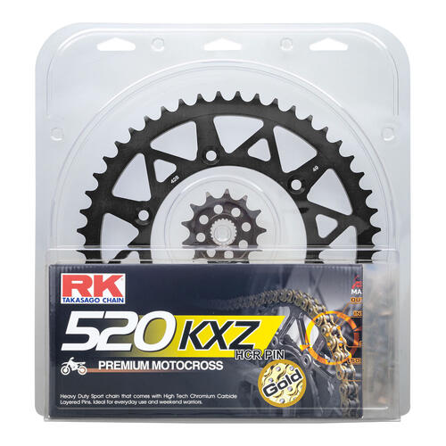 KTM 500 EXC-F 2012-2025 RK Non O-Ring Chain & Black Alloy Sprocket Kit 13/48